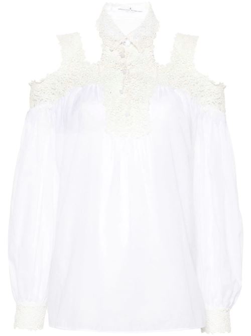 White cotton embroidered top Ermanno Scervino | D442K330JBN10601